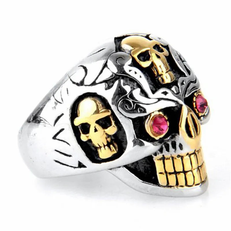 Red Eyes Skull Rings