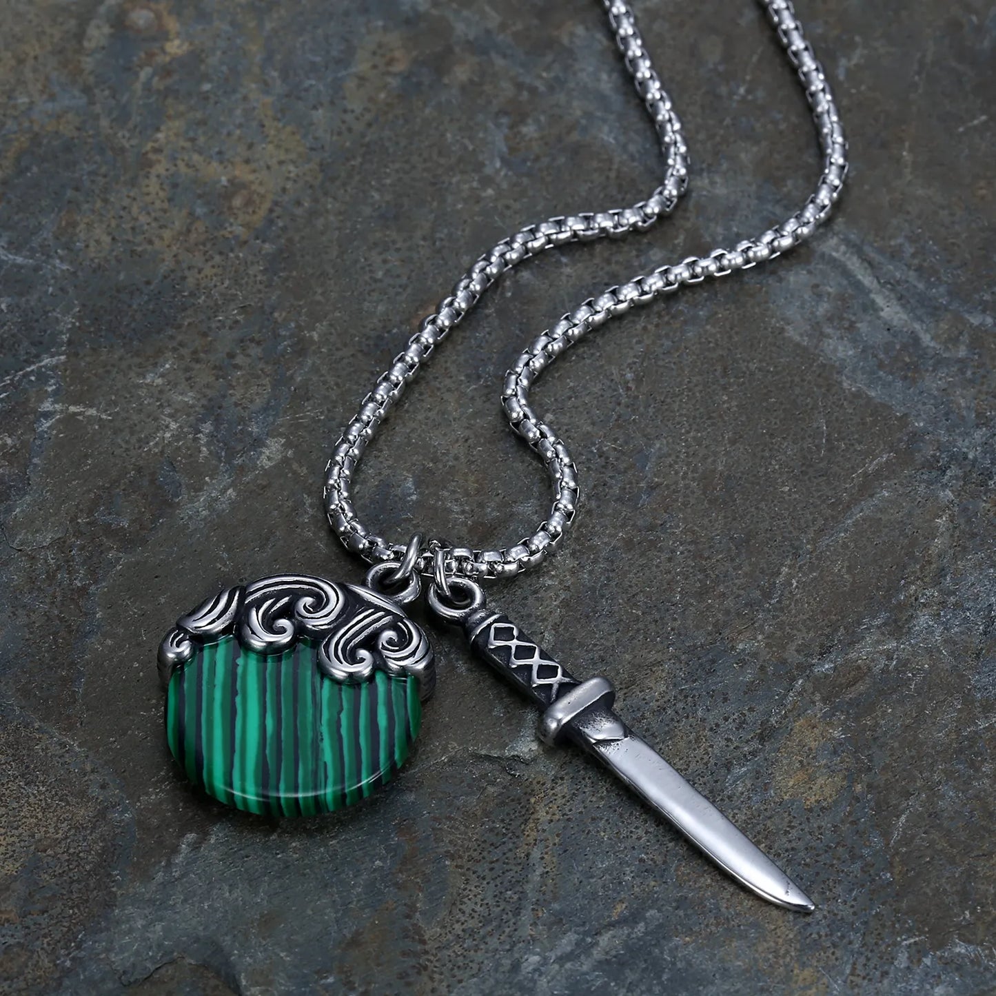 Samurai Malachite Pendant