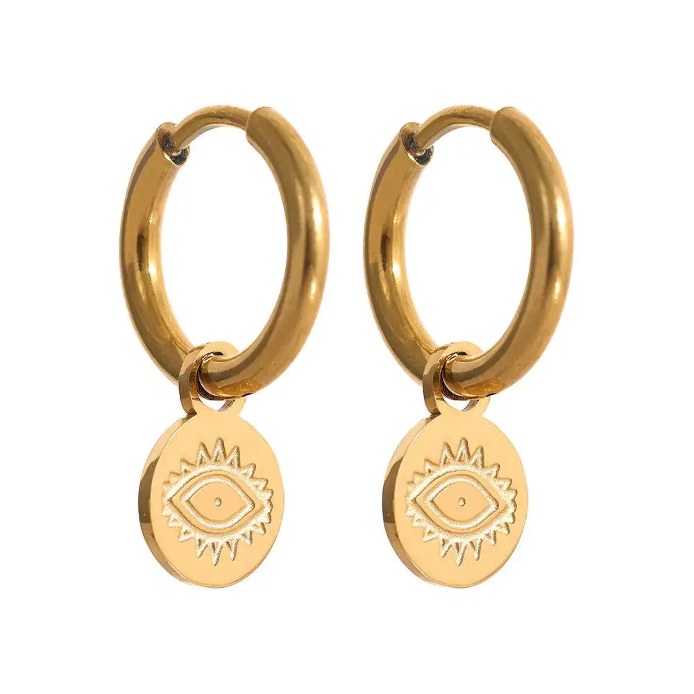 Heart And Eye Earrings