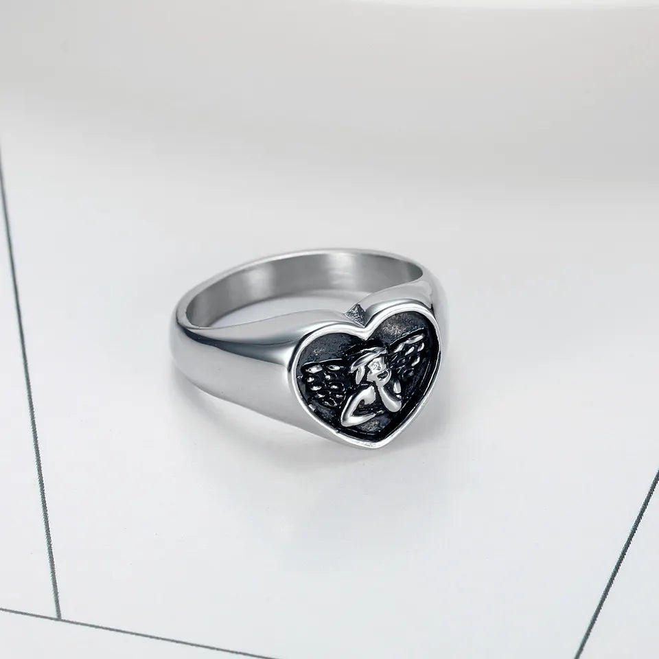 Heart Cherub Ring