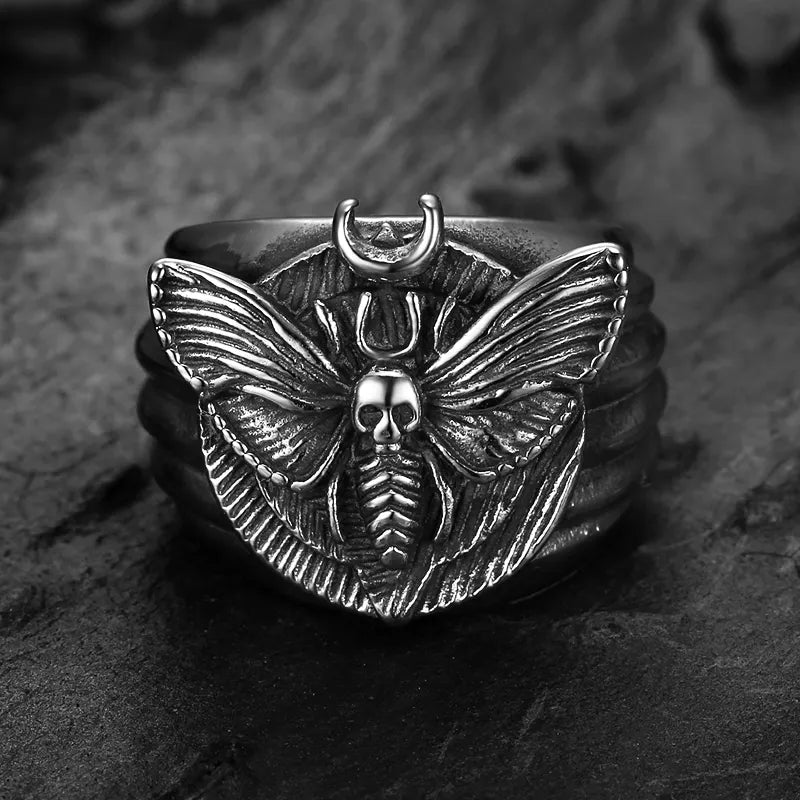 Moth Skull Ring