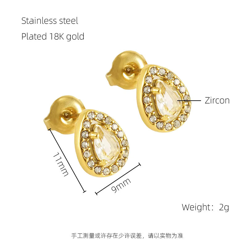 Cubic Zirconia Heart Earrings
