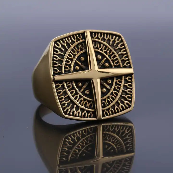 Vegvisir Compass Ring