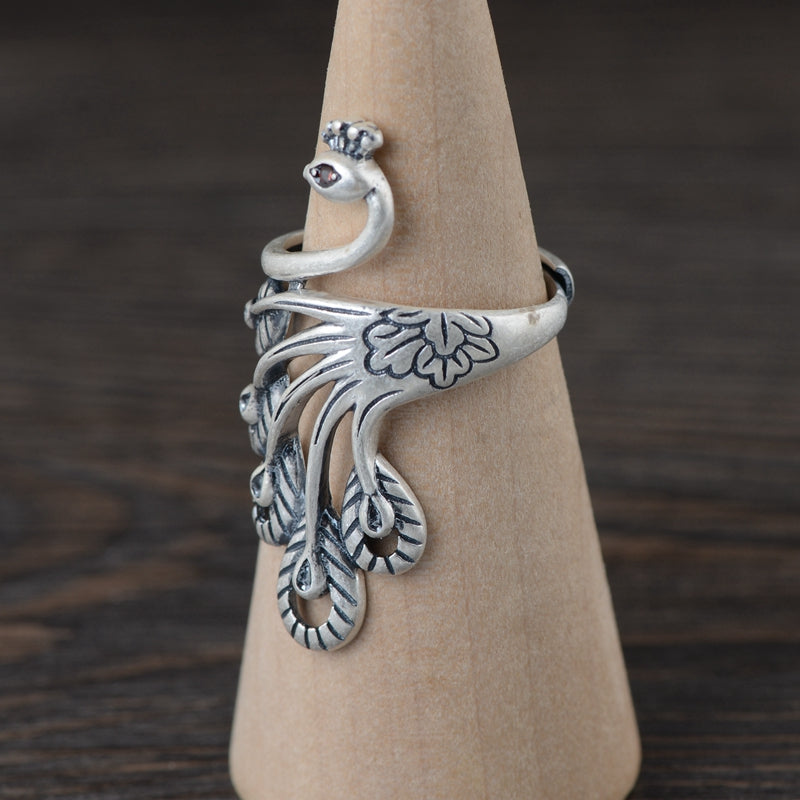 Peacock Adjustable Ring
