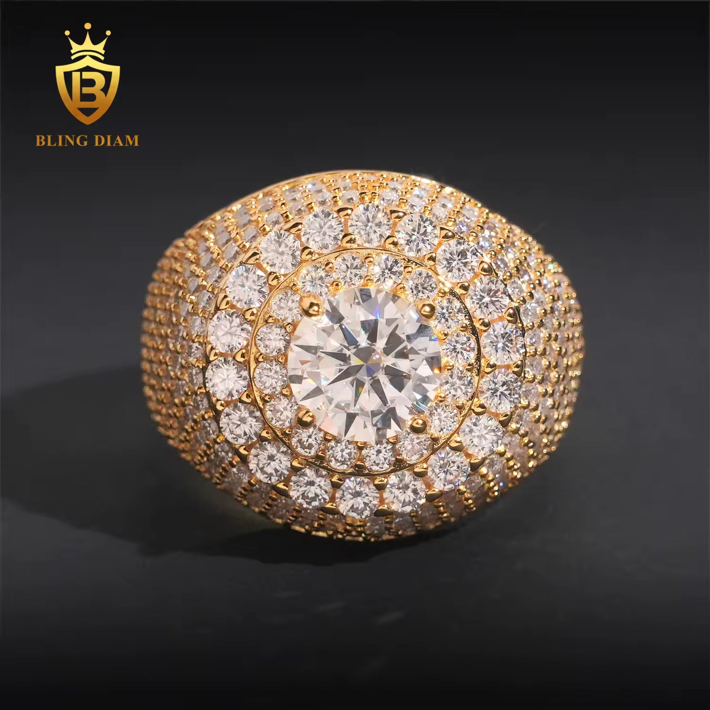 Iced Out Resin Flower Ring