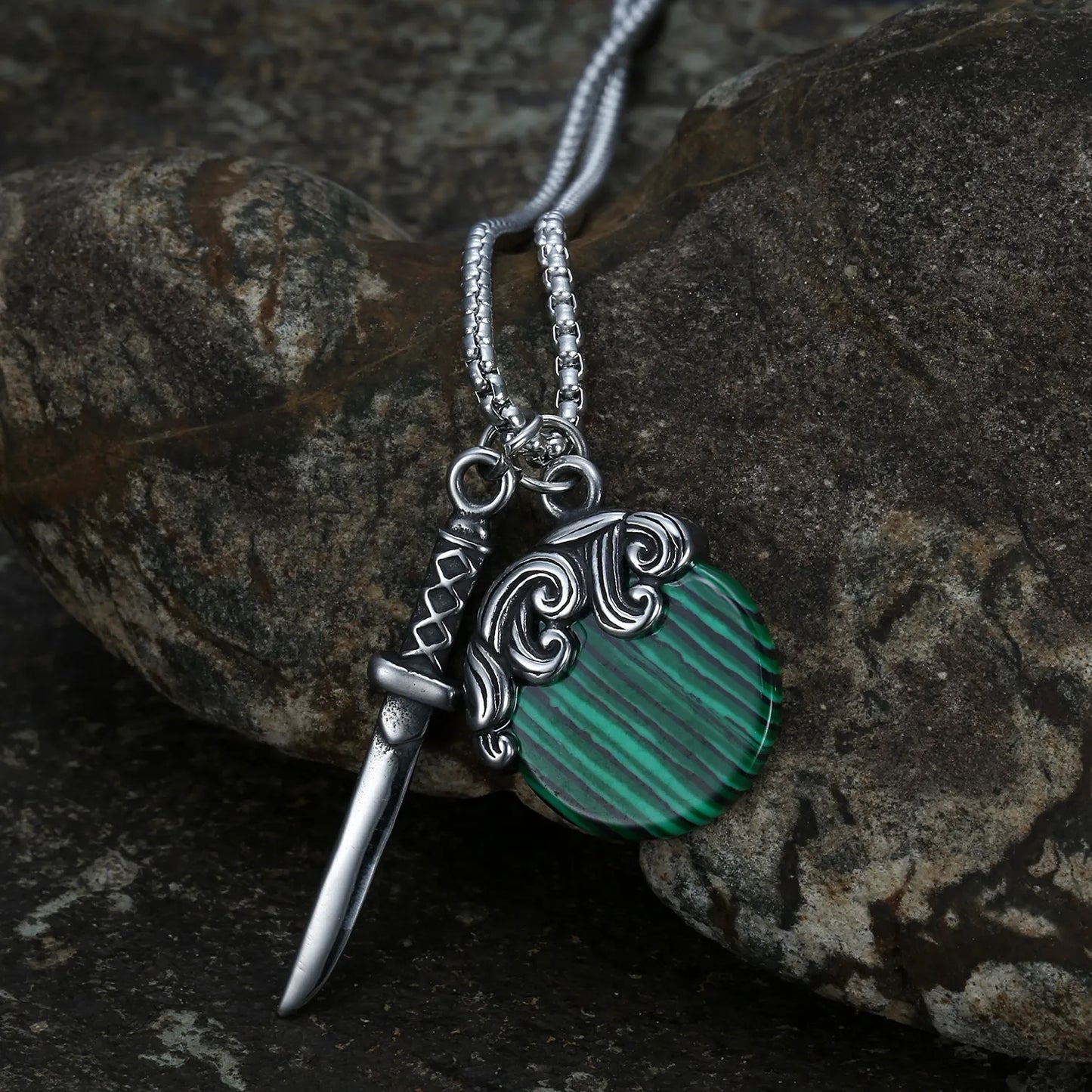 Samurai Malachite Pendant