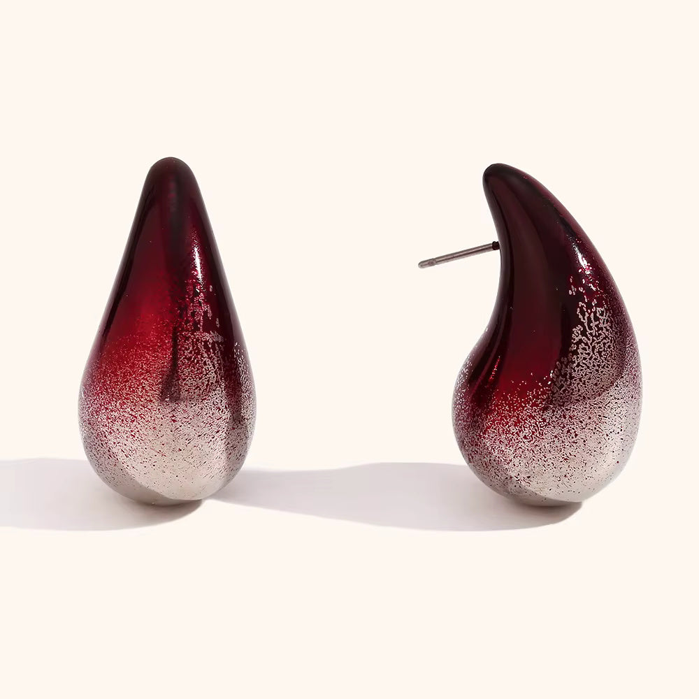 Enamel Gold Earrings