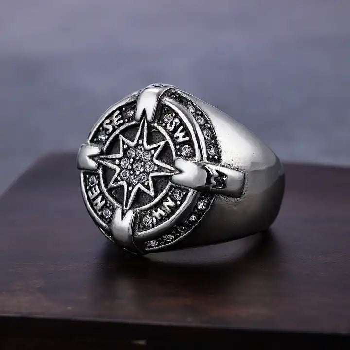Viking Vegvisir Compass Ring