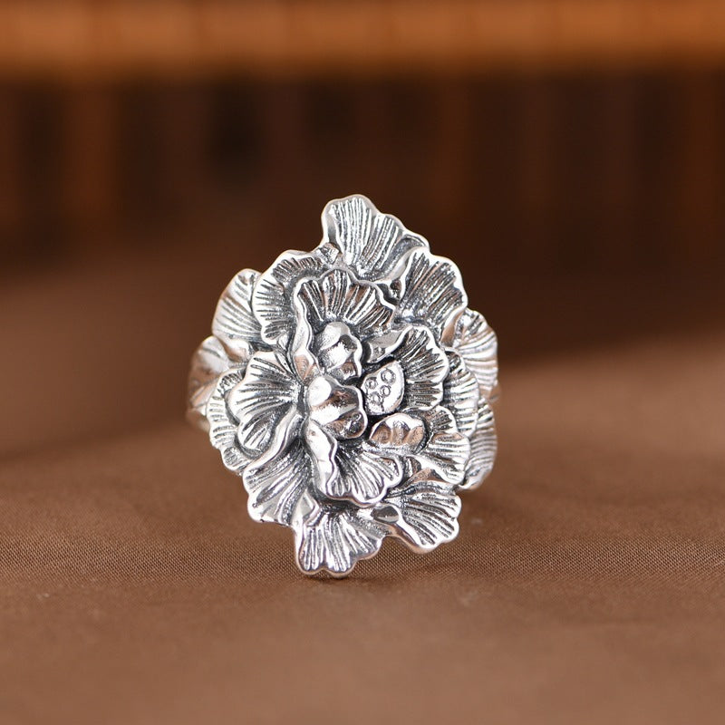 Floral Peony Flowers Ring