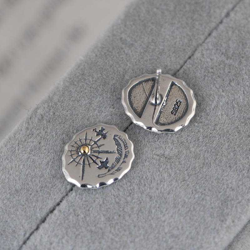 Feather Birds and Starlight Earrings
