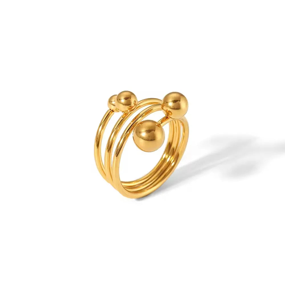 Gold Beaded Ring