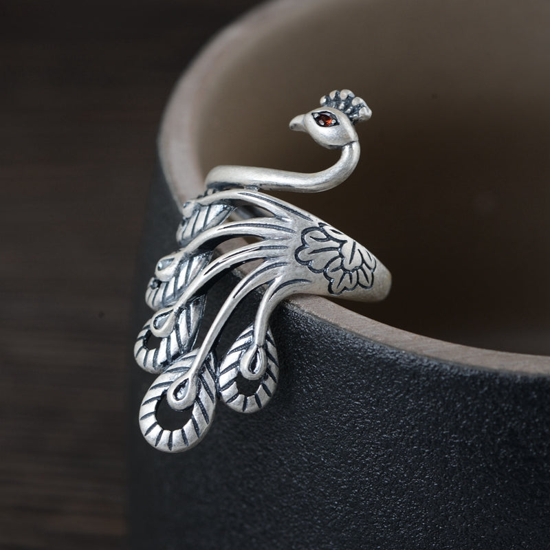 Peacock Adjustable Ring
