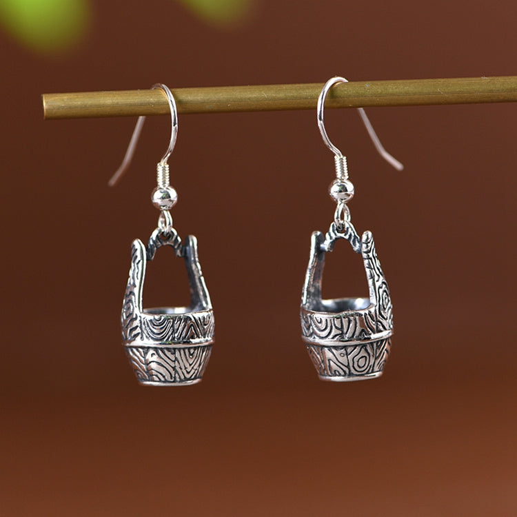 Bucket Shaped Drop Earrings