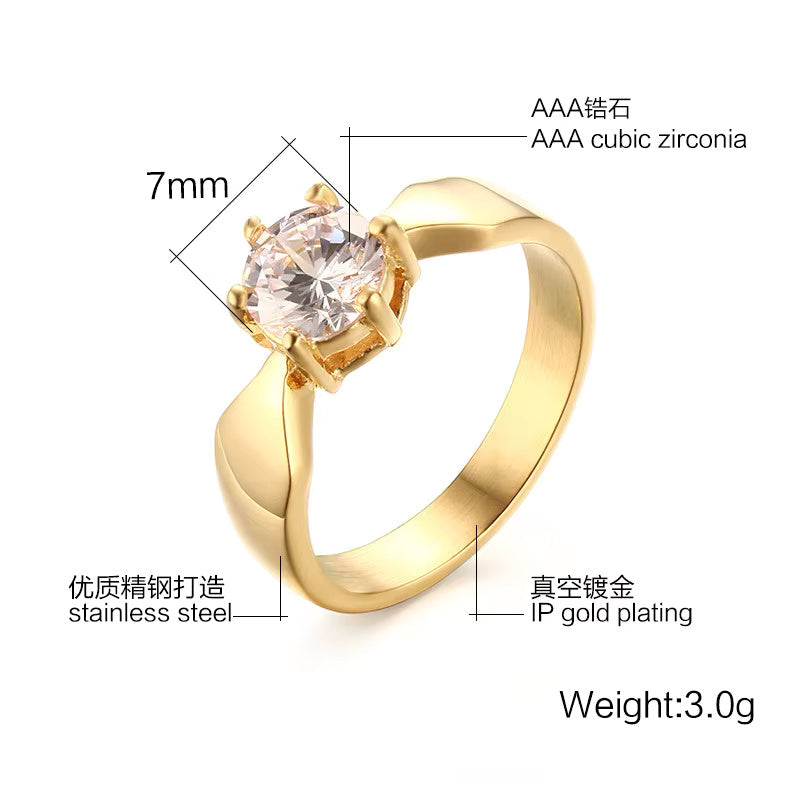 Gold Zircon Ring