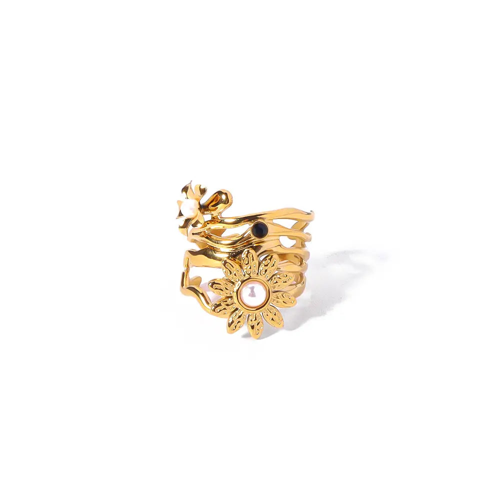 Sunflower Open Finger Ring