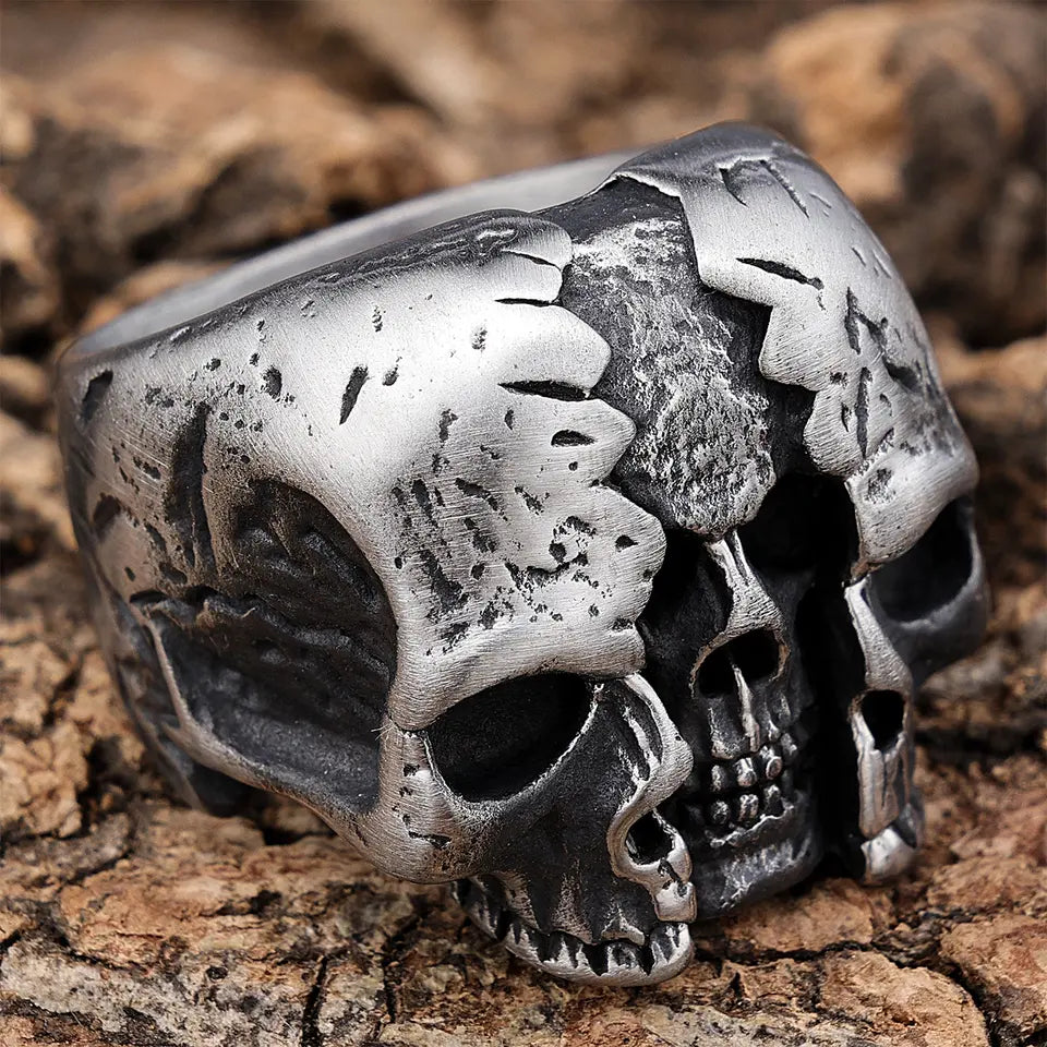 Multi Face skull ring