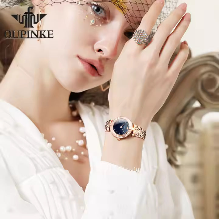Green and Rose Gold Diamond Watch