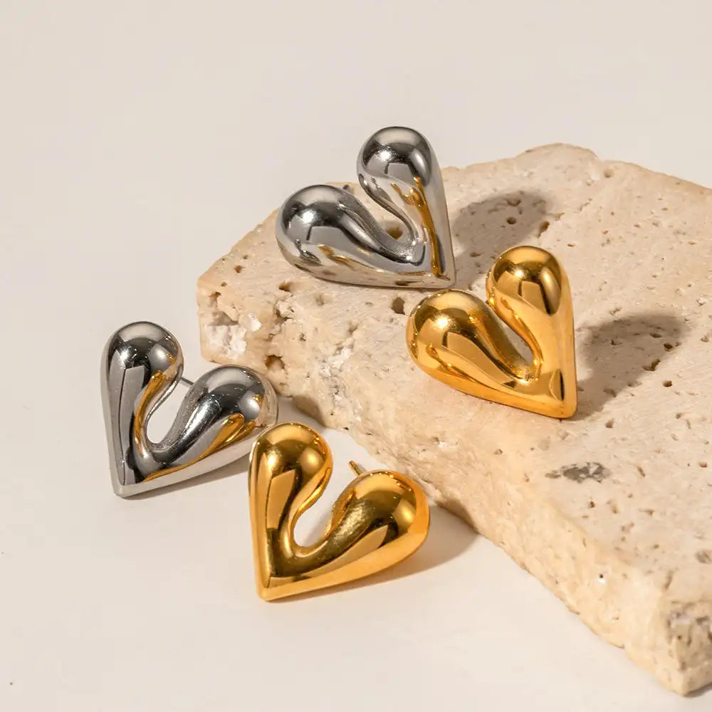 Geometric Irregular Heart Earrings