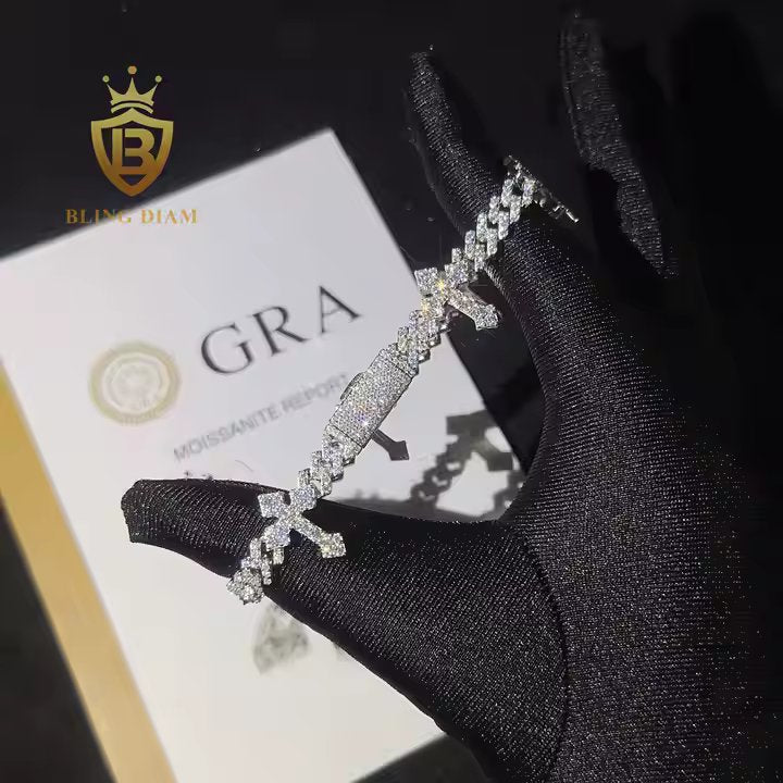 Moissanite Cross Bracelet