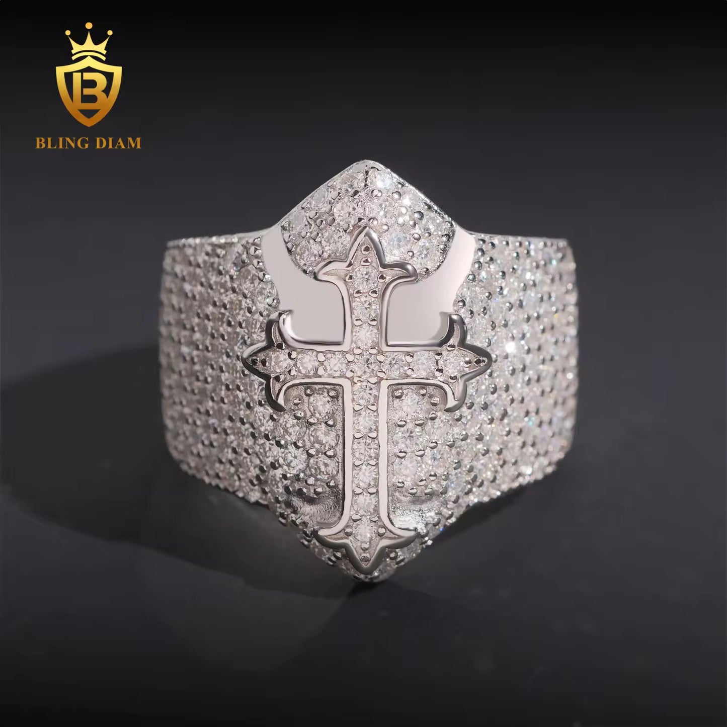 Iced Out Cross Ring
