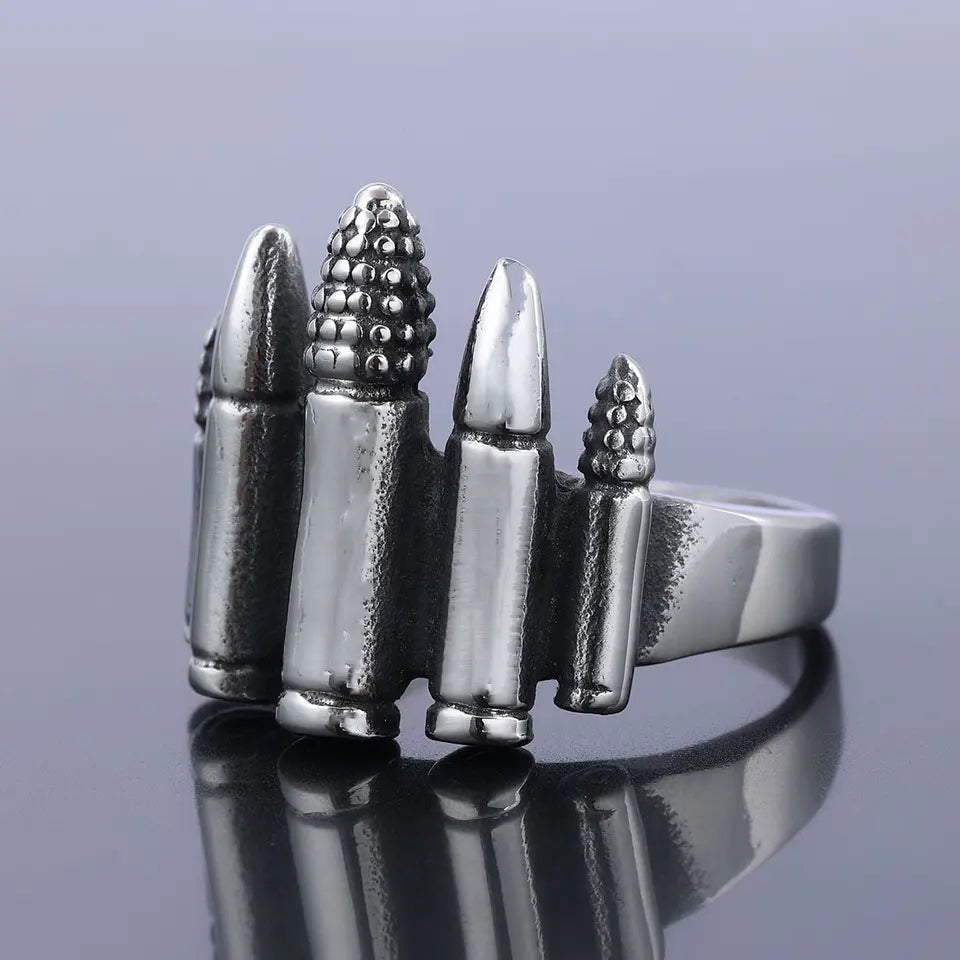 Stainless Steel Bullets Ring
