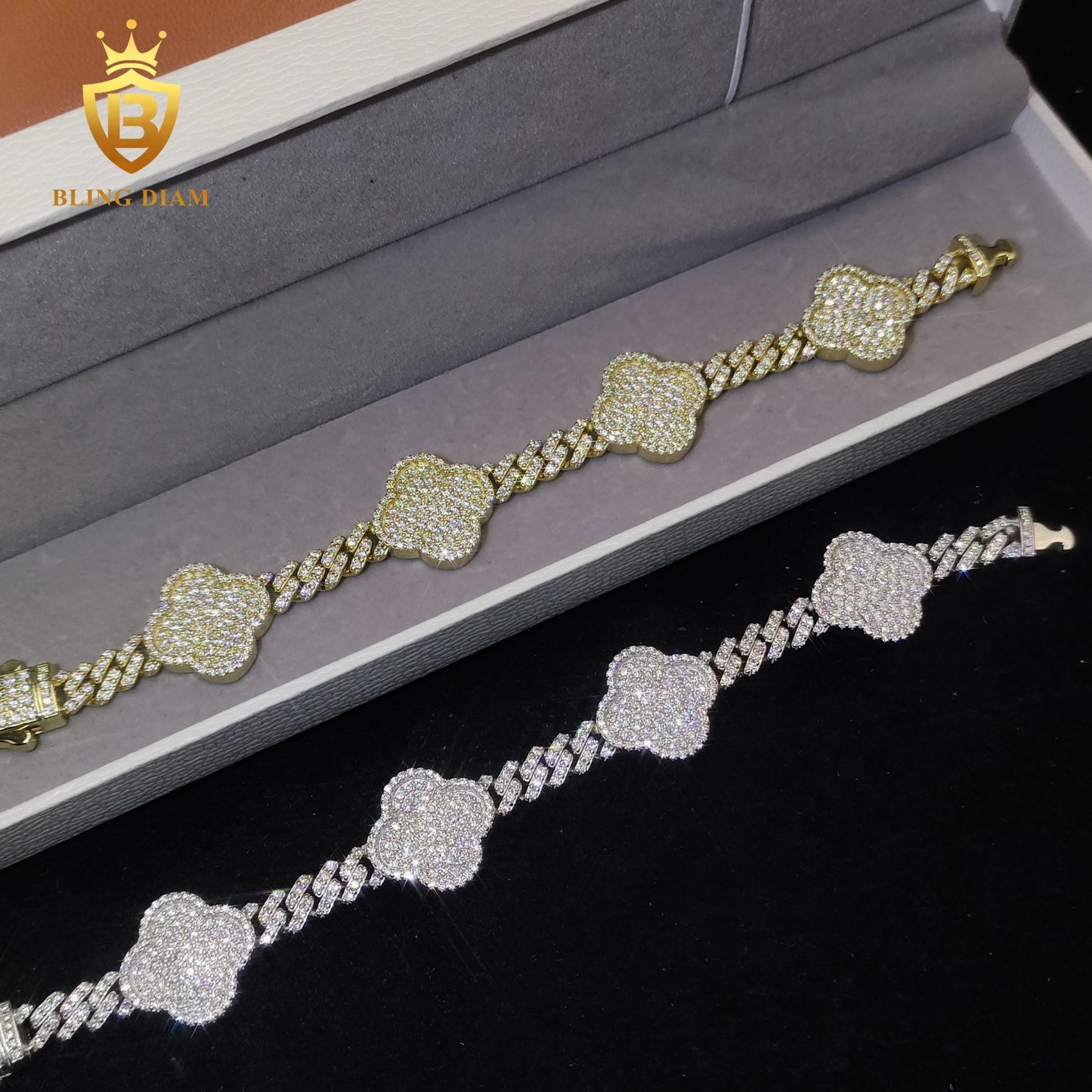 Four-Leaf Clover Moissanite Bracelet