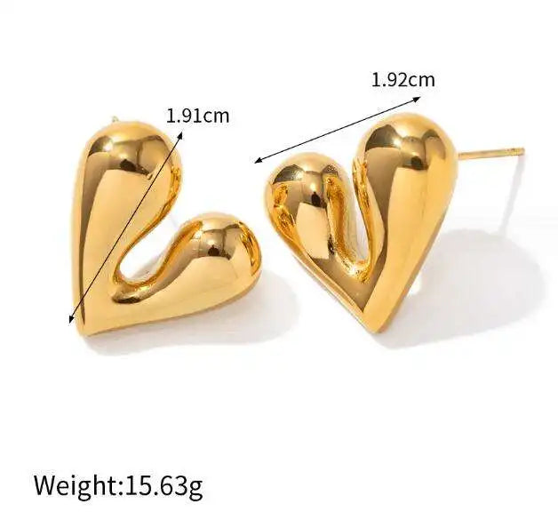 Geometric Irregular Heart Earrings