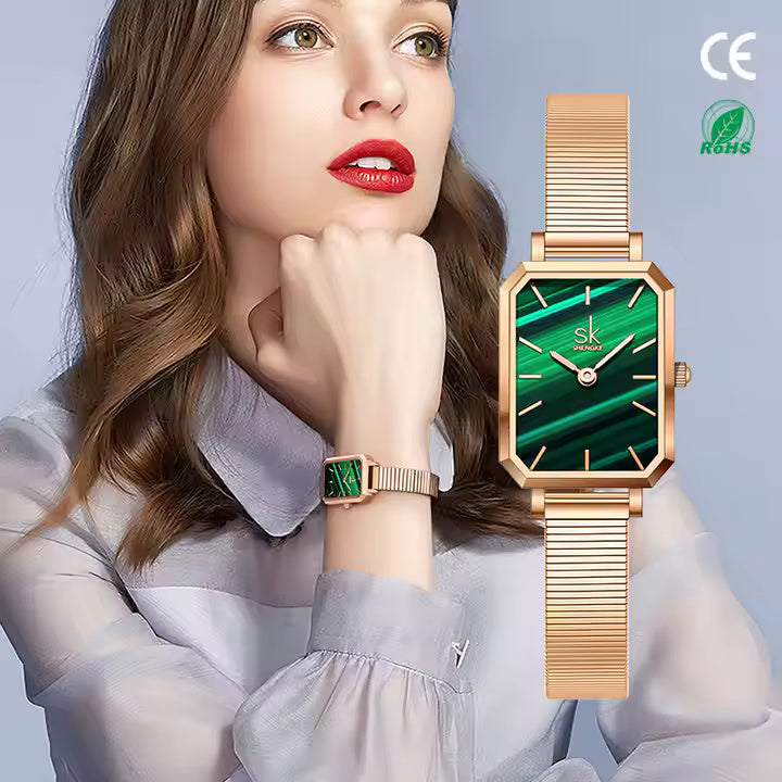 Green Rose Gold Watch