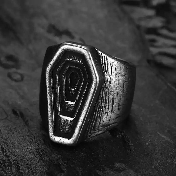 Silver Coffin Ring