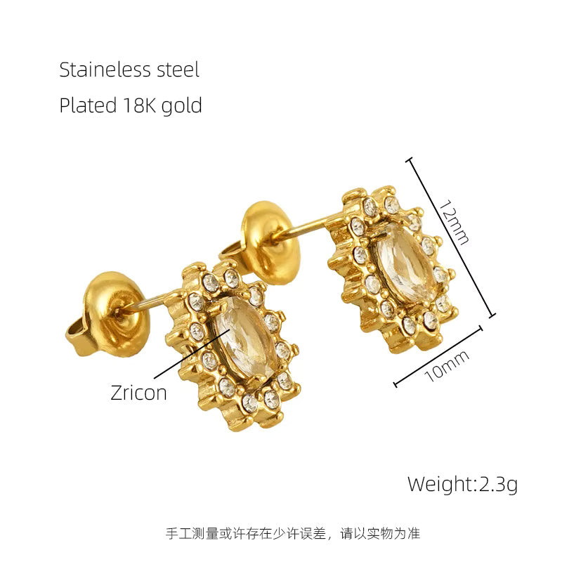 Cubic Zirconia Heart Earrings