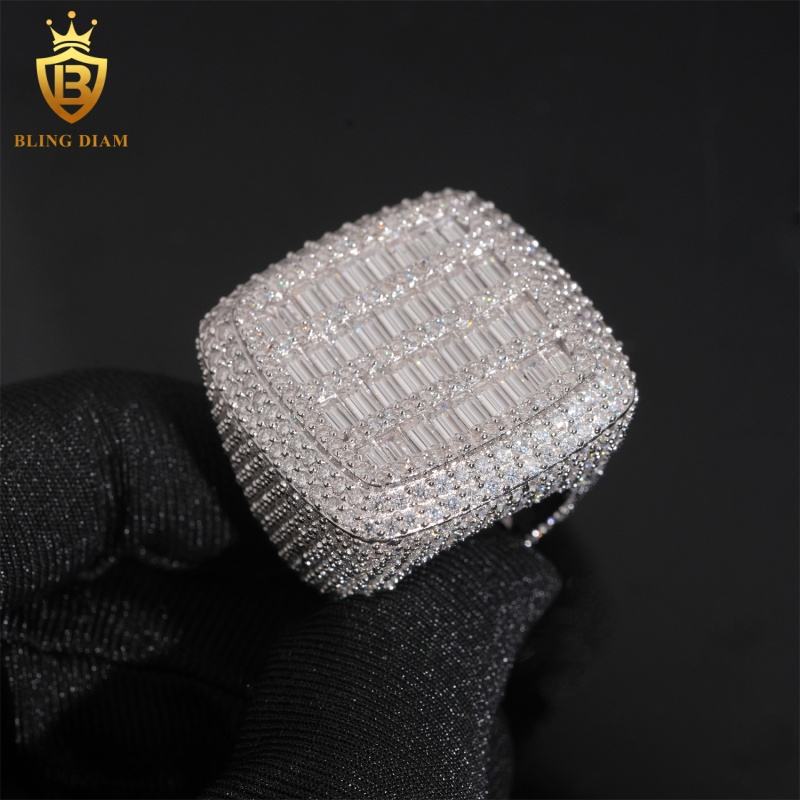 Baguette-cut moissanite ring
