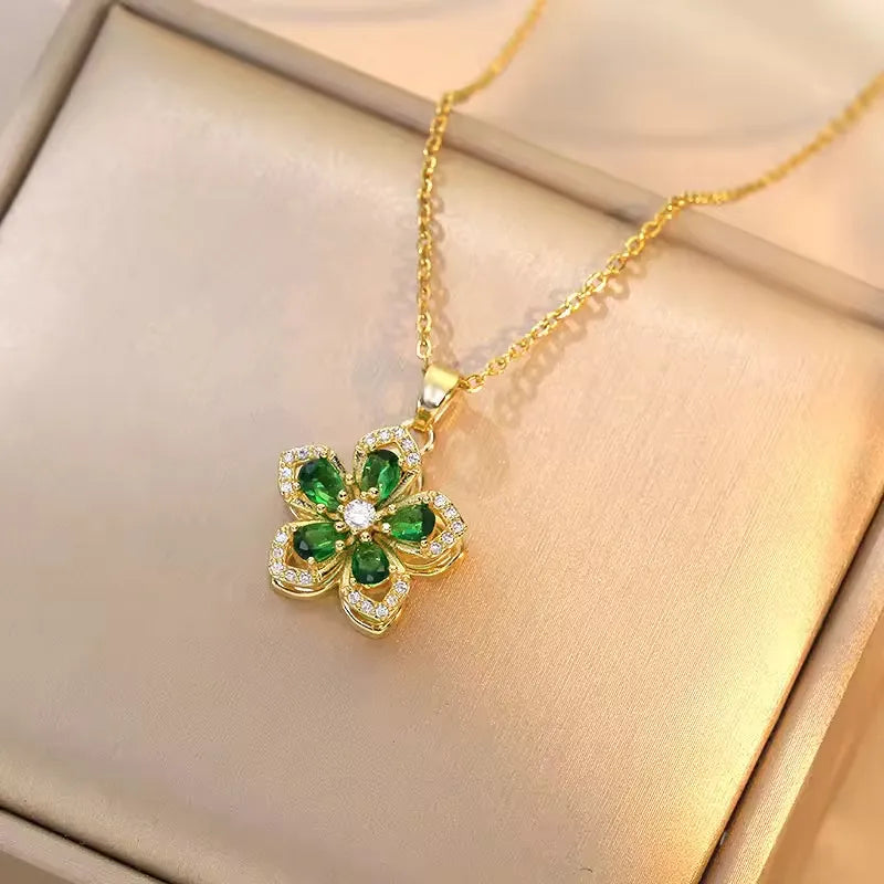 Rotating Flower Necklace