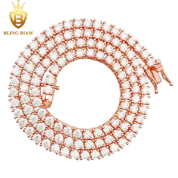 Signature Tennis Chain - 3-4mm VVS Moissanite, Gold Plated & Sterling Silver