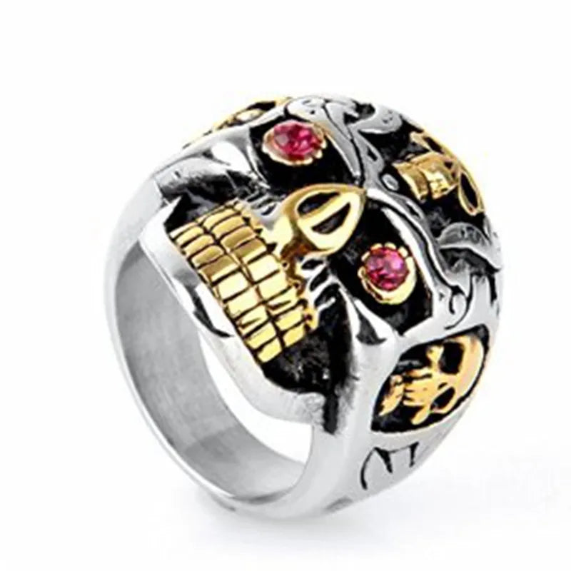 Red Eyes Skull Rings