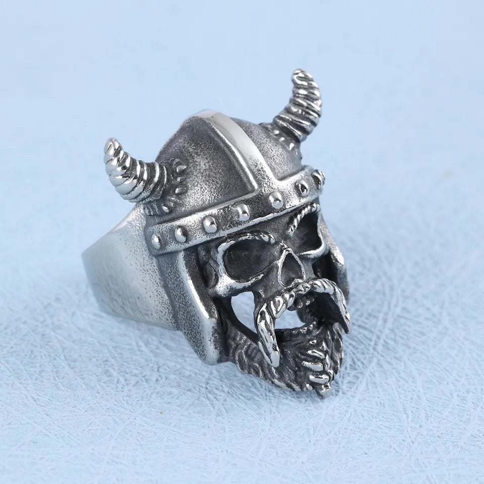 Viking Warrior Skull ring