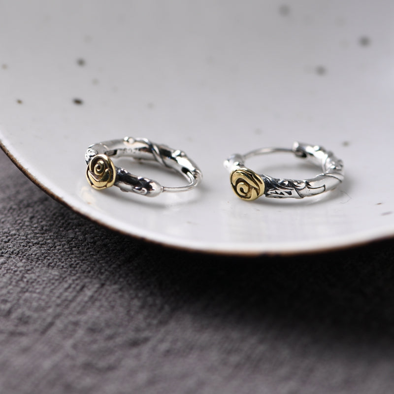 Gold Rose Earrings