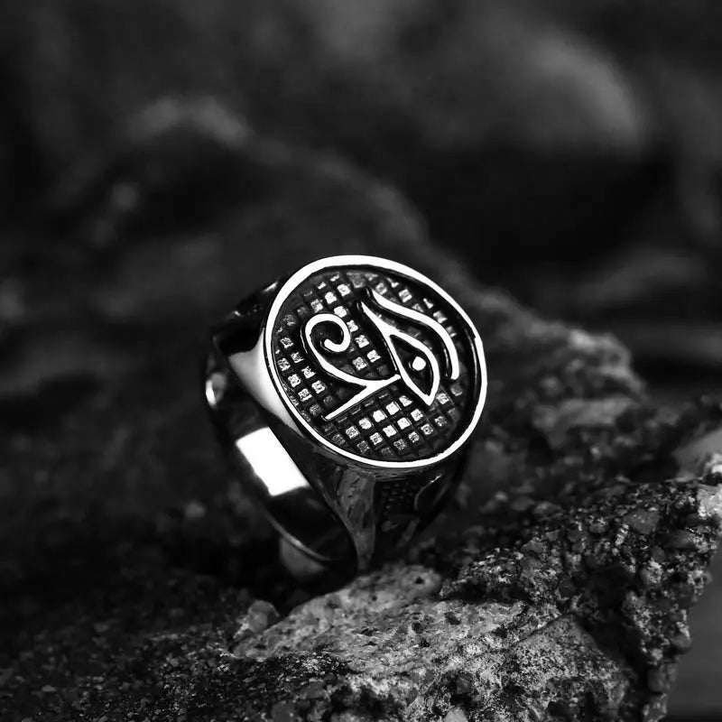 Horus Eye of God & Ankh Cross Ring
