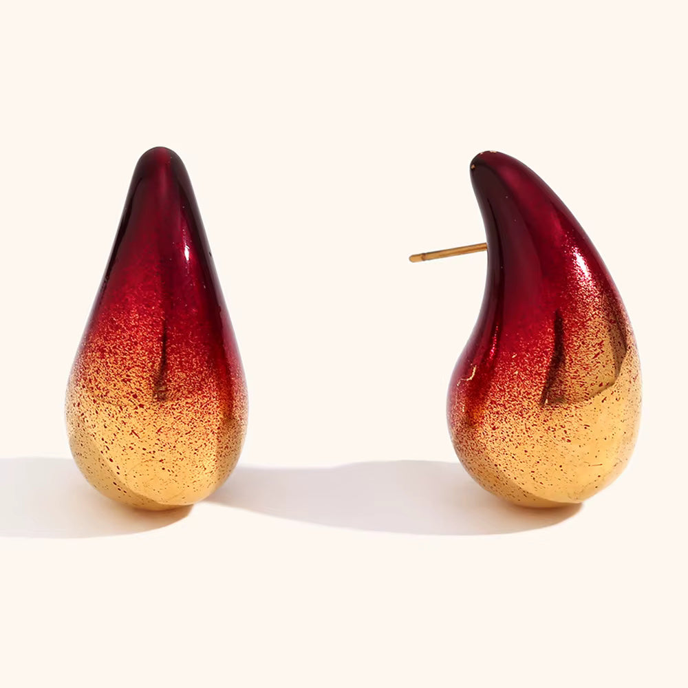 Enamel Gold Earrings
