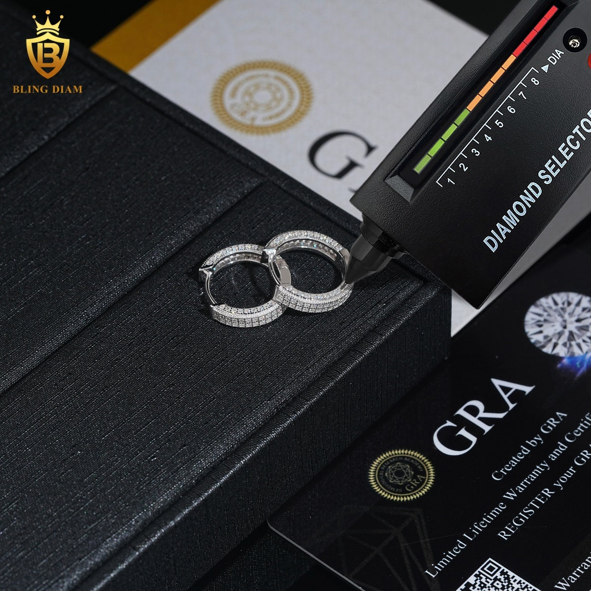 Iced-Out Moissanite Hoop Earrings