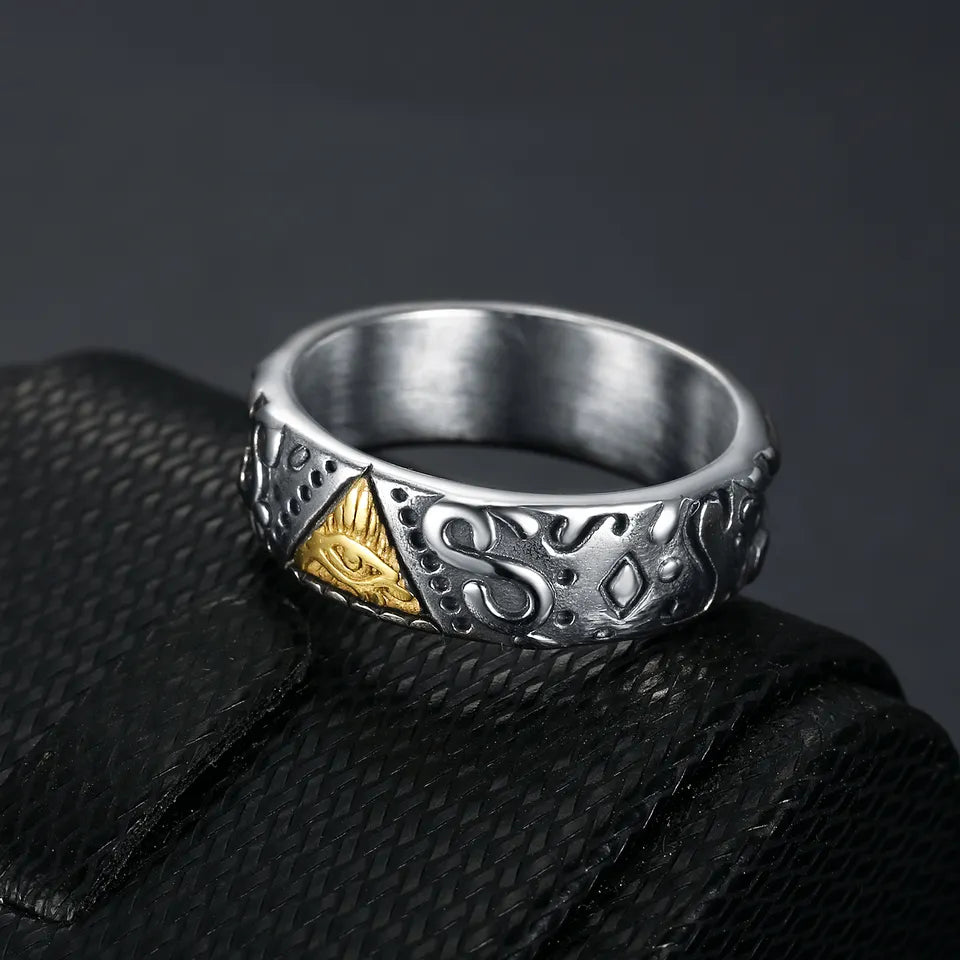 Illuminati Pyramid All Seeing Eye ring