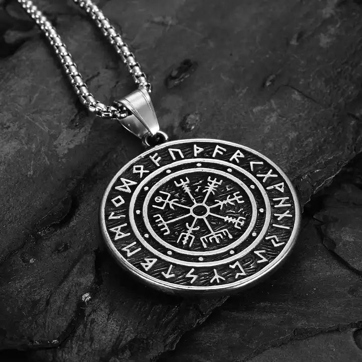 Viking Amulet Circle Cross Necklace