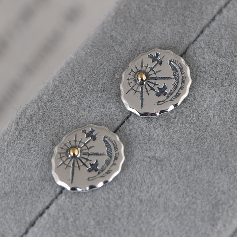 Feather Birds and Starlight Earrings