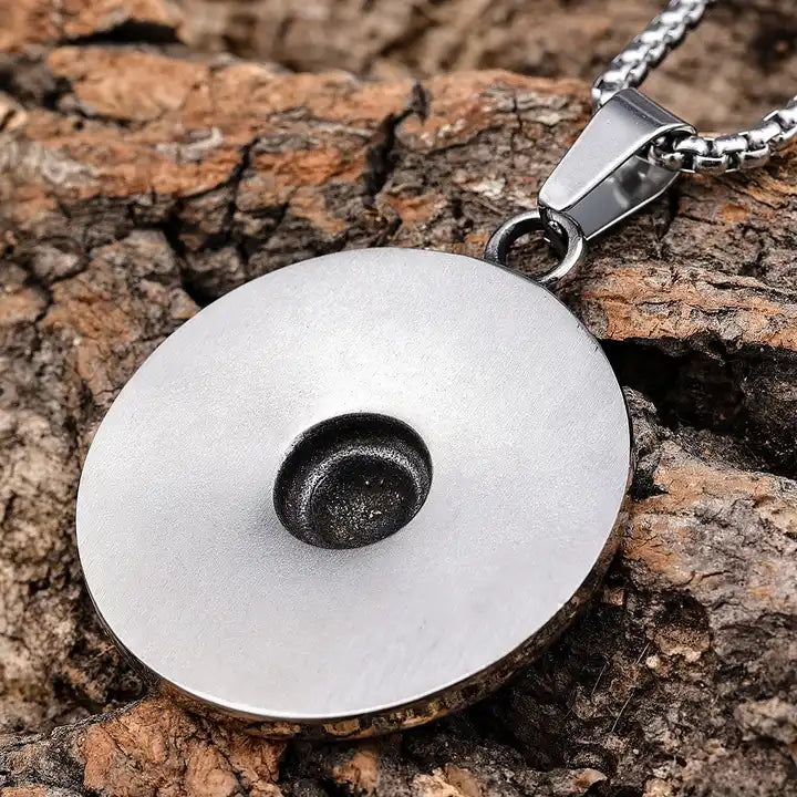 Viking Shield Pendant | Antique Stainless Steel Necklac