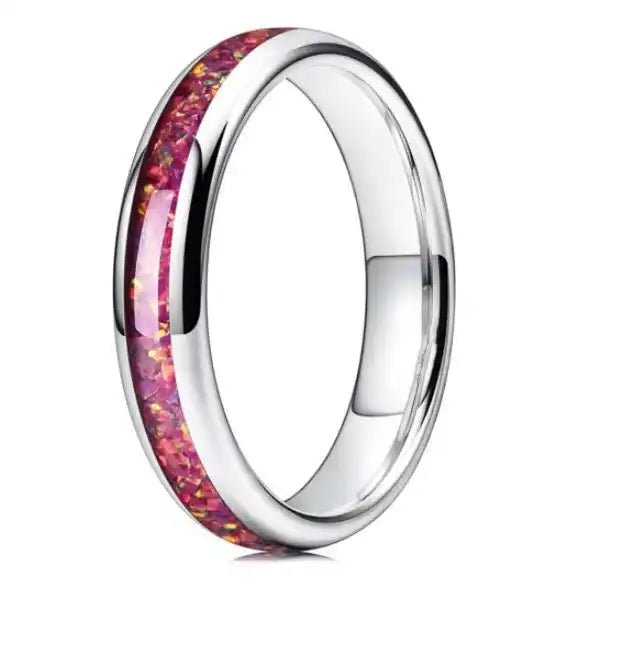 Opal Steel Ring