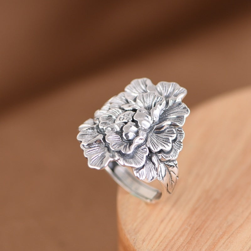 Floral Peony Flowers Ring