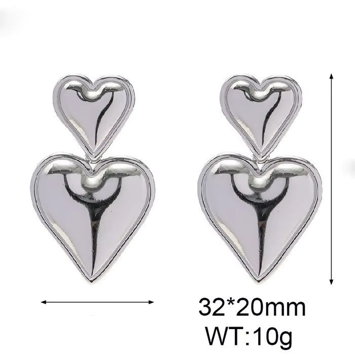 Two-tone Heart Earrings