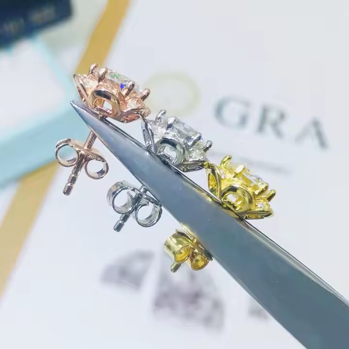 Moissanite Flower Earrings