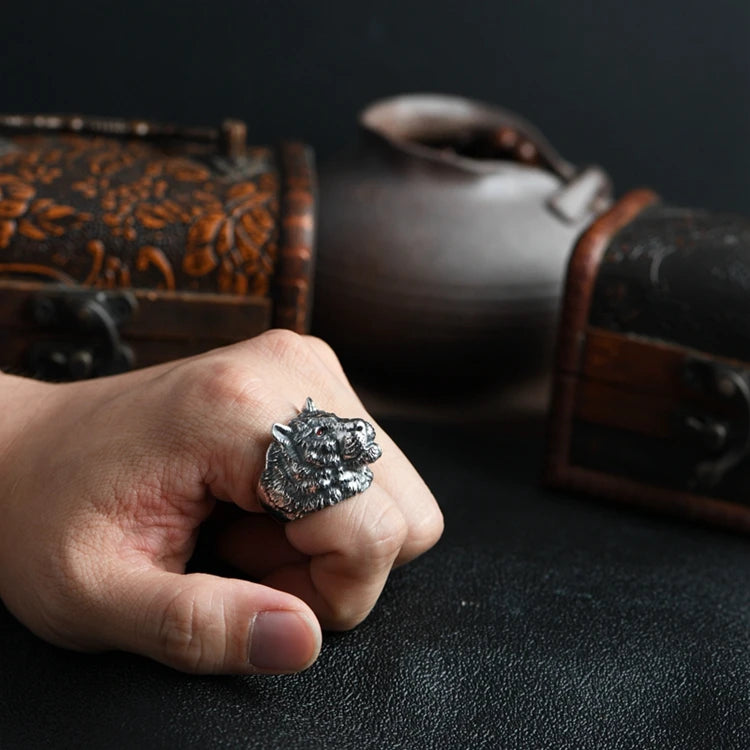 Sterling Wolf Ring