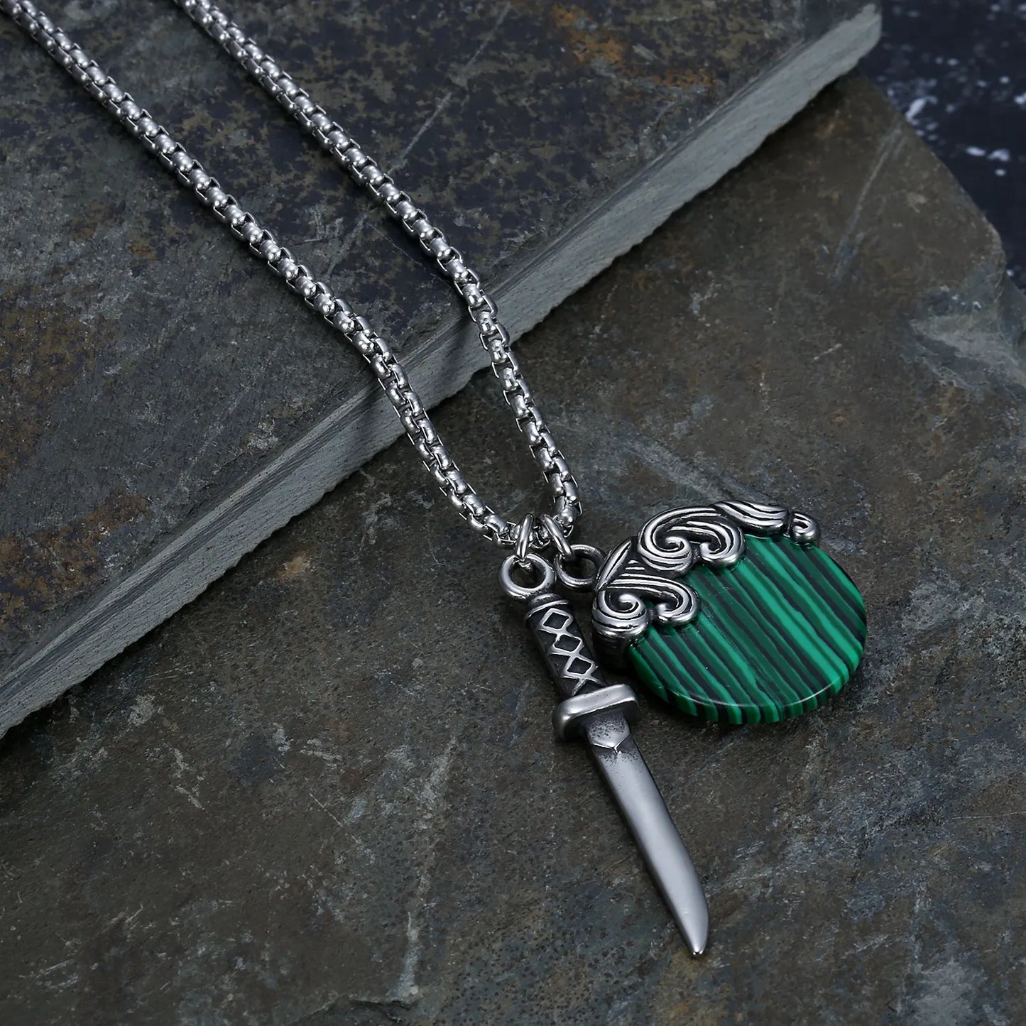 Samurai Malachite Pendant