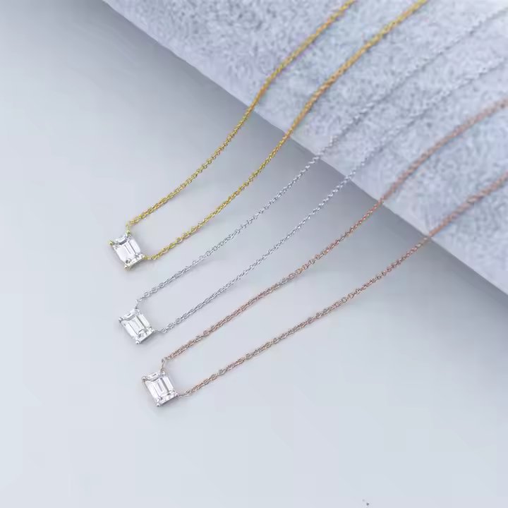 Emerald Moissanite Necklace